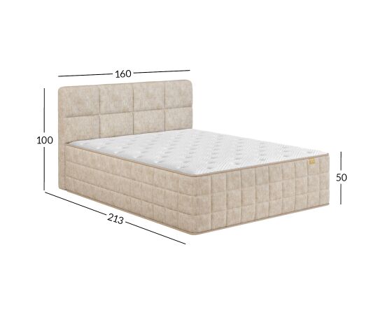 Continental bed EVENING ZONE 160x200cm, beige Кровати