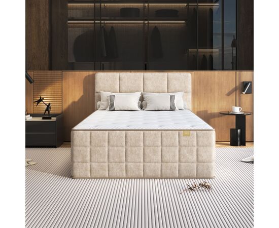 Continental bed EVENING ZONE 140x200cm, beige Кровати
