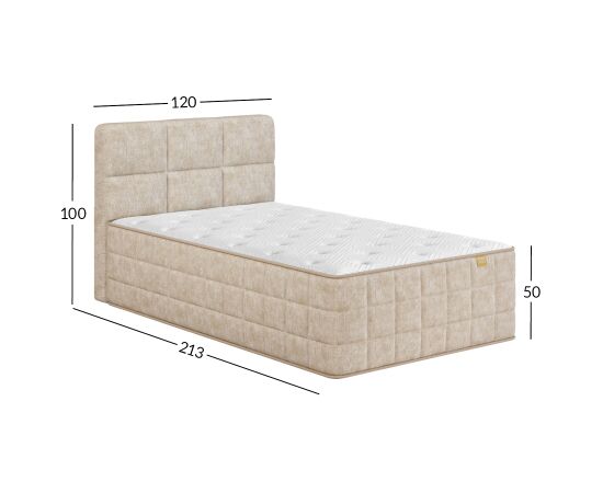 Continental bed EVENING ZONE 120x200cm, beige Кровати