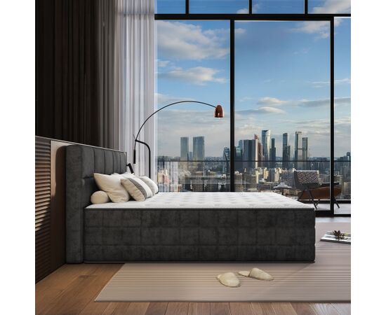 Continental bed EVENING ZONE 180x200cm, dark grey Кровати