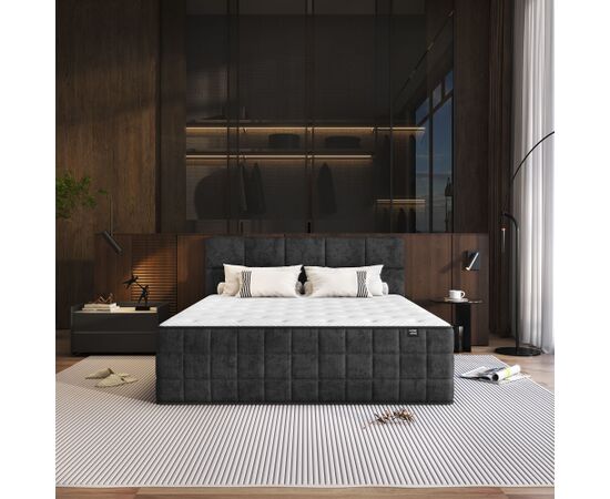 Continental bed EVENING ZONE 180x200cm, dark grey Кровати