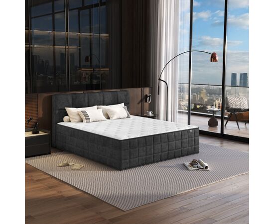Continental bed EVENING ZONE 180x200cm, dark grey Кровати