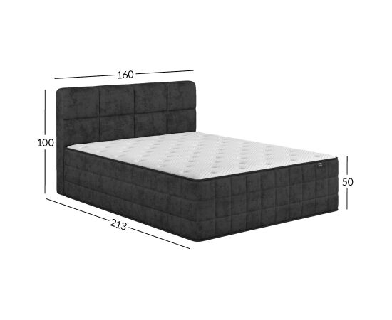 Continental bed EVENING ZONE 160x200cm, dark grey Кровати