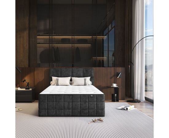 Continental bed EVENING ZONE 140x200cm, dark grey Кровати