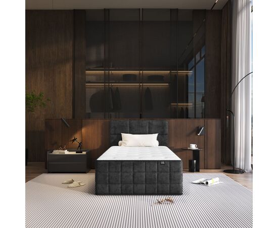 Continental bed EVENING ZONE 120x200cm, dark grey Кровати