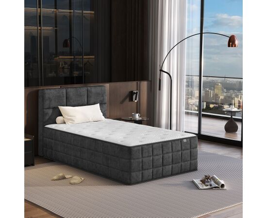 Continental bed EVENING ZONE 120x200cm, dark grey Кровати