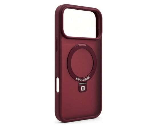 Evelatus Apple  iPhone 18 Pro Shield Case With MagSafe & Stand Matte Ring Burgundy Neoriģinālie Maciņi