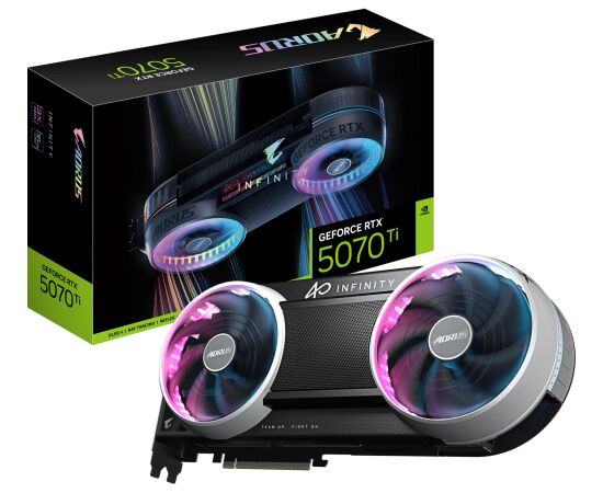 GigaByte GeForce RTX 5070 Ti AORUS INFINITY 16G (DLSS 5, 3x DisplayPort, 1x HDMI 2.1) Grafiskās video kartes