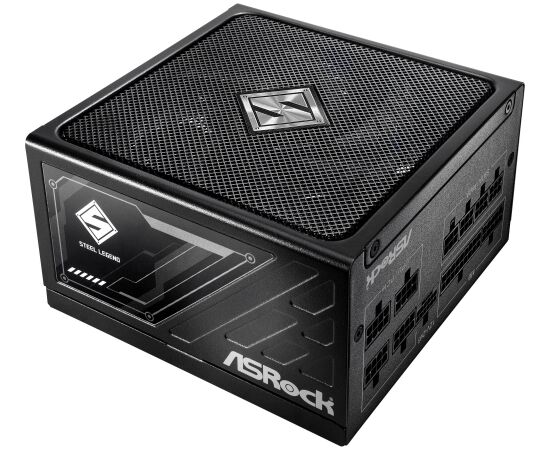 ASRock Steel Legend SL-750G, PC power supply black, 1x 12-pin high power GPU, 2x PCIe, cable management, 750 watts Datoru barošanas bloki