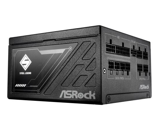 ASRock Steel Legend SL-750G, PC power supply black, 1x 12-pin high power GPU, 2x PCIe, cable management, 750 watts Datoru barošanas bloki