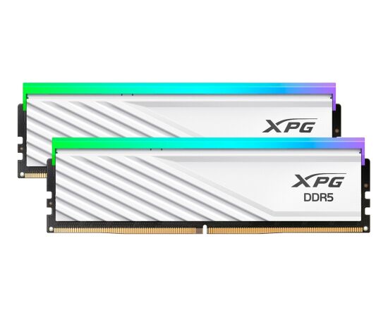 ADATA DDR5 - 48GB - 6000 - CL - 30 (2x 24 GB) dual kit, RAM (white, AX5U6000C3024G-DTLABRWH, Lancer Blade RGB, INTEL XMP, AMD EXPO) RAM Operatīvā atmiņa