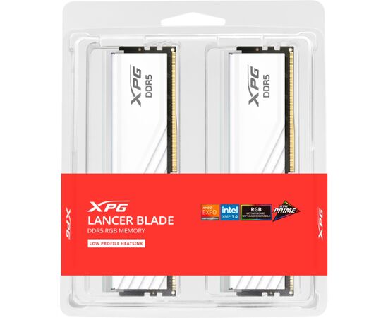 ADATA DDR5 - 48GB - 6000 - CL - 30 (2x 24 GB) dual kit, RAM (white, AX5U6000C3024G-DTLABRWH, Lancer Blade RGB, INTEL XMP, AMD EXPO) RAM Operatīvā atmiņa