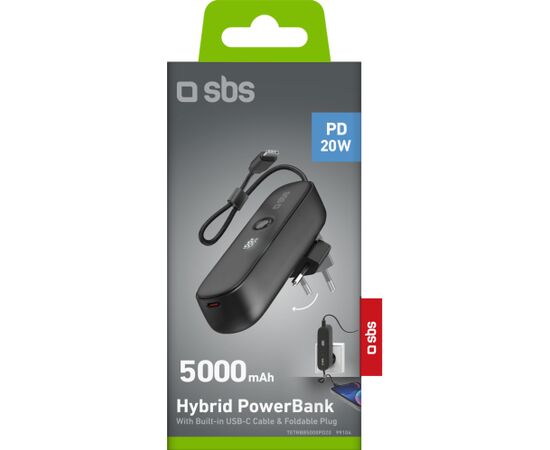 SBS power bank PD20 5000mAh, black Новинки Компьютерная техника