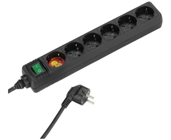 Vivanco extension cord 6 sockets 1.4m, black (27019) Новинки Компьютерная техника
