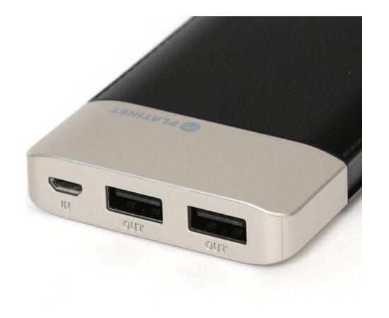 Platinet power bank Leather 11000mAh 2.1A 2xUSB Li-Po, black (43793) Новинки Компьютерная техника