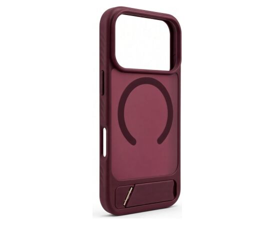Evelatus Apple  iPhone 18 Pro Rubber Coated MagSafe With Stand Case Burgundy Neoriģinālie Maciņi