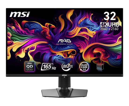 MSI MAG 321UPDE QD-OLED (80 cm (31.5 inches), black, UltraHD/4K, AMD FreeSync Premium Pro, USB-C, 165Hz panel) Monitori