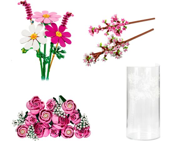 LEGO Botanicals Pink Bouquet Bundle (with Vase) Конструкторы