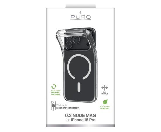 Apple iPhone 18 Pro Cover 0.3 with Magsafe by Puro Transparent Oriģinālie maciņi