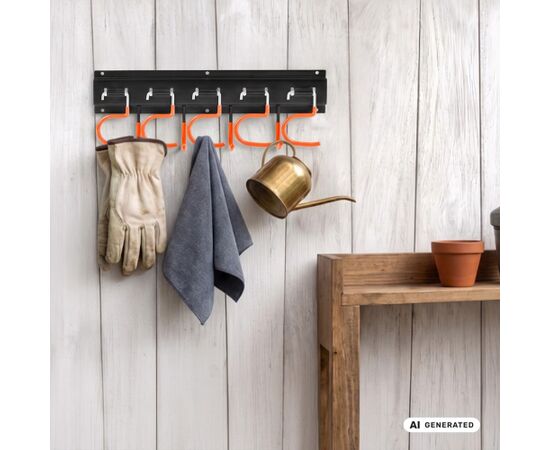 Maclean Wall-Mounted Garden Tool Organizer, steel, with hooks, max. load 30 kg, width 40 cm, MC-193 Мебель для прихожей