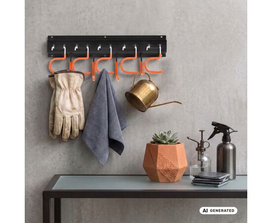 Maclean Wall-Mounted Garden Tool Organizer, steel, with hooks, max. load 30 kg, width 40 cm, MC-193 Мебель для прихожей