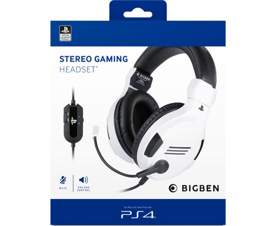 NACON BIGBEN Spēļu austiņas ar mikrofonu PS4 V3 White PS4OFHEADSETV3WHITE Austiņas