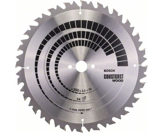 Griešanas disks kokam Bosch CONSTRUCT WOOD; 350x3,2x30,0 mm; Z24; 20° Zāģripas