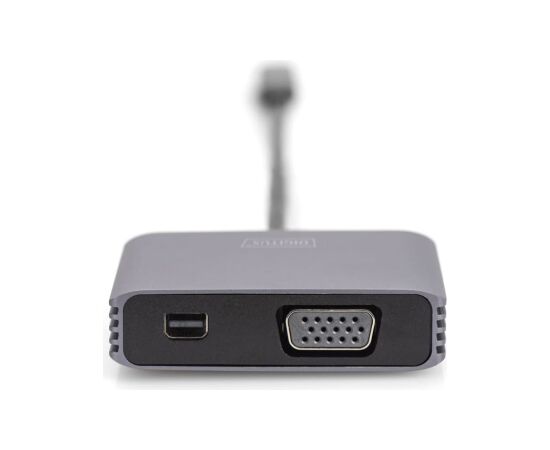 DIGITUS Adapter USB-C St. -> VGA Bu./MiniDP Bu. 4K/30Hz 20cm Adapteri