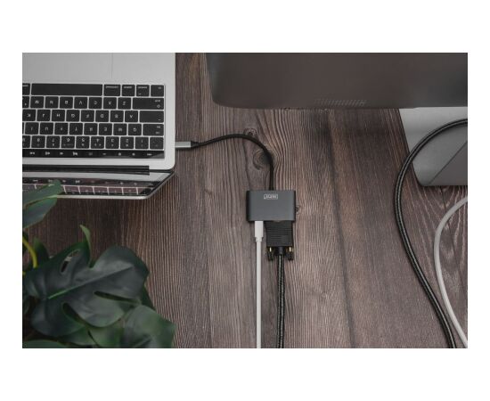 DIGITUS Adapter USB-C St. -> VGA Bu./MiniDP Bu. 4K/30Hz 20cm Adapteri