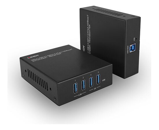 AV signāla pārraides sistēma Lindy LINDY USB 3.2 Gen 1 Cat.6A HDBaseT pagarinātājs 100m Adapteri