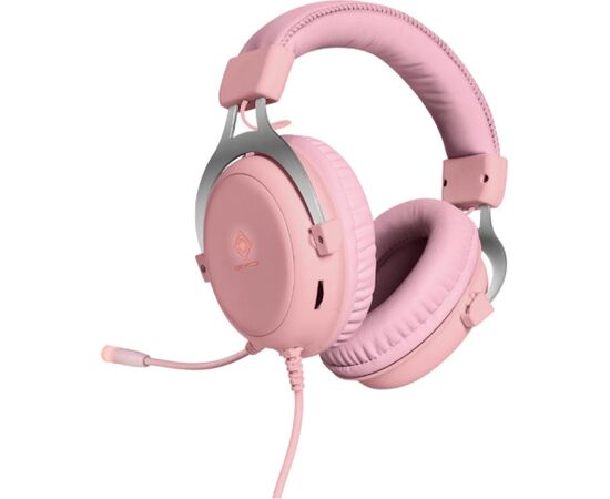 Deltaco Stereo spēļu austiņas ar Klinke, LED, pink Austiņas