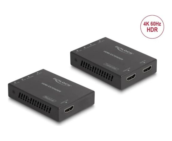 DELOCK HDMI Extender Set über Cat.6 Kabel 4K 60 Hz 50 m Adapteri