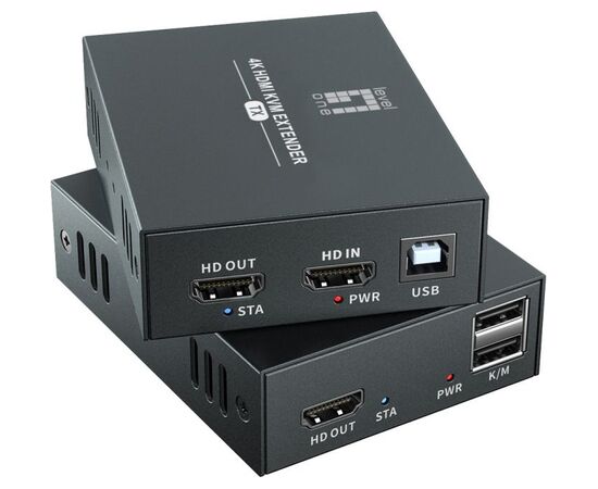LevelOne HDMI Verlängerungskit Cat5/6  4K/60Hz  100m Black Adapteri