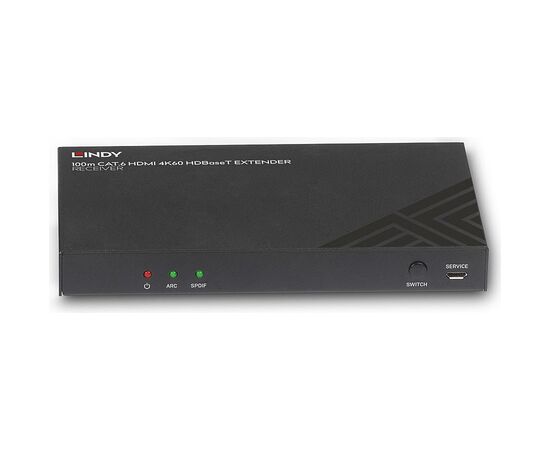 LINDY 100m Cat.6 HDMI 4K60 HDBaseT ExtenderReceiverIR/RS-232 Adapteri