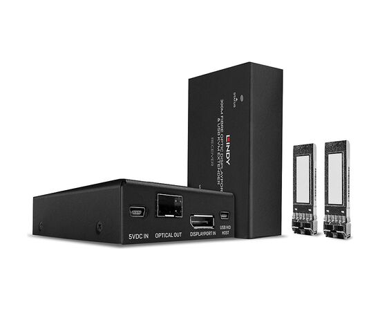 LINDY 300m Fibre Optic DisplayPort 1.2 KVM Extender Adapteri