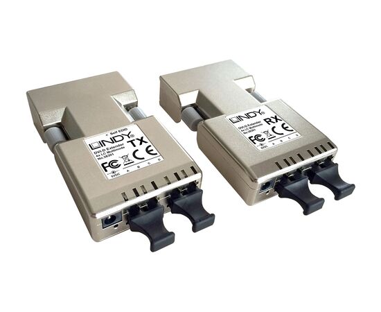 Sistēmas AV signāla pārraides pagarinātājs Lindy DVI-D 500m Fiber/LWL 2x Duplex LC - 38301 Adapteri