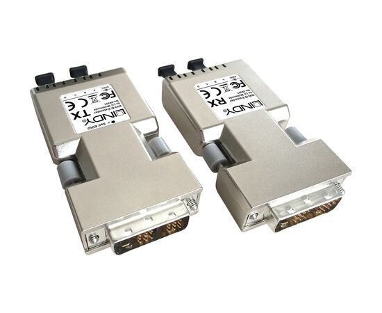 Sistēmas AV signāla pārraides pagarinātājs Lindy DVI-D 500m Fiber/LWL 2x Duplex LC - 38301 Adapteri