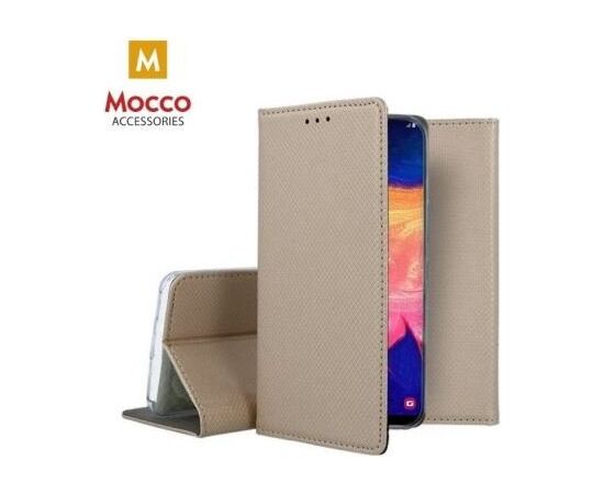 Mocco Smart Magnet Book Case Grāmatveida Maks Telefonam Samsung Galaxy A12 / M12 Zeltains Neoriģinālie Maciņi