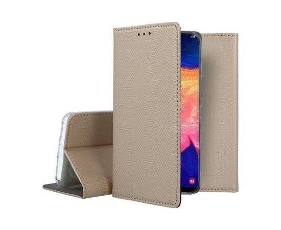Mocco Smart Magnet Book Case Grāmatveida Maks Telefonam Samsung Galaxy A12 / M12 Zeltains Neoriģinālie Maciņi