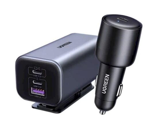 UGREEN 35571-UG Auto lādētājs 1x USB-A + 3x USB-C / melns Telefonu lādētāji 12v Automašīnām