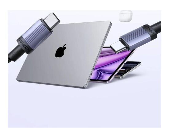 UGREEN 65831 Кабель USB-C - USB-C 0,5 m / чёрно-серый Дата USB-кабели