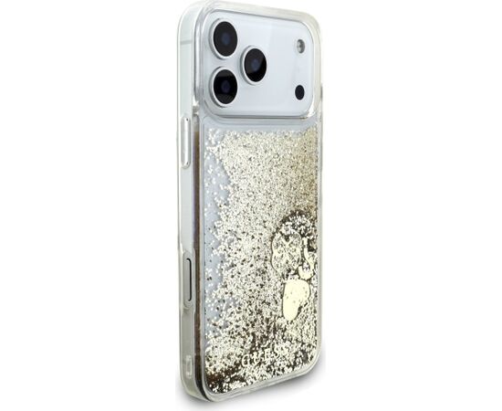 Guess Liq case Glitter 4 Charms Aizsargapvalks priekš iPhone 17 Pro Max / zelta Neoriģinālie Maciņi