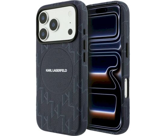 Case Karl Lagerfeld Monogram logo MagSafe Aizsargapvalks priekš iPhone 17 Pro / zils Neoriģinālie Maciņi