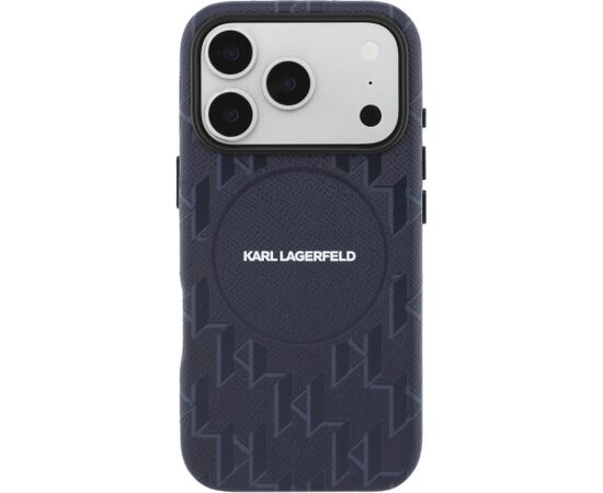 Case Karl Lagerfeld Monogram logo MagSafe Aizsargapvalks priekš iPhone 17 Pro / zils Neoriģinālie Maciņi