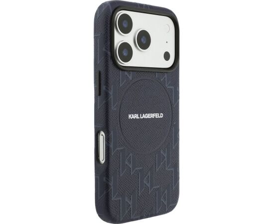 Case Karl Lagerfeld Monogram logo MagSafe Aizsargapvalks priekš iPhone 17 Pro / zils Neoriģinālie Maciņi