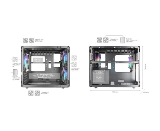 Mars Gaming MC400W Datora korpuss mATX / balts Datoru korpusi