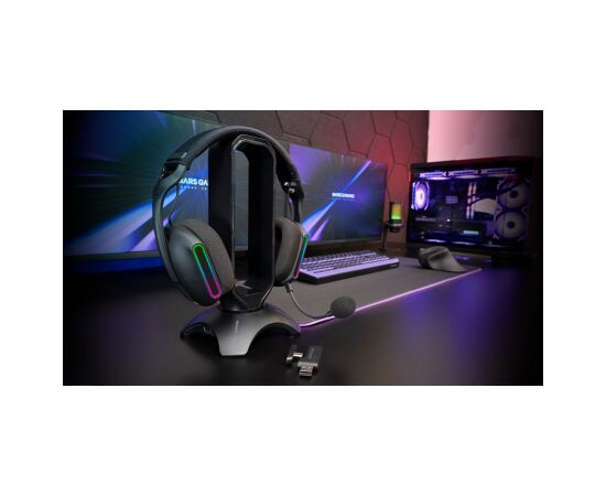 Mars Gaming MHWPRO Bezvadu spēļu austiņas 7.1 / Bluetooth 5.3 + 2.4GHz / Multiplatform Austiņas