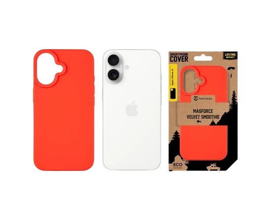 Tactical MagForce Velvet Smoothie Cover Aizsargapvalks priekš Apple iPhone 16 / sarkans Neoriģinālie Maciņi