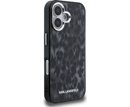 Karl Lagerfeld IML Leopard Pattern MagSafe Aizsargapvalks priekš iPhone 16 / melns Neoriģinālie Maciņi