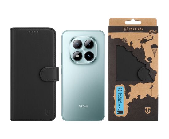 Tactical Field Notes Aizsargapvalks priekš Xiaomi Redmi Note 15 Pro 5G / melns Neoriģinālie Maciņi